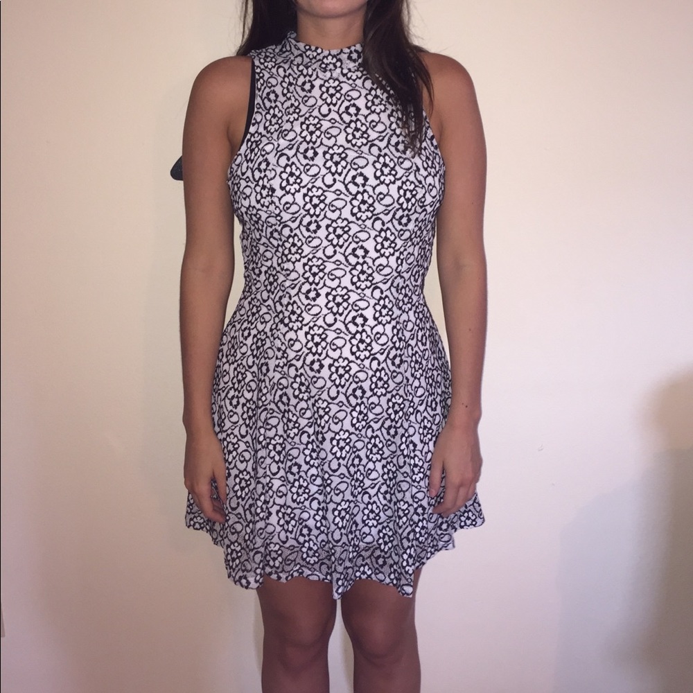 Black and white mini dress