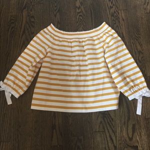 J. Crew stripe off the shoulder top