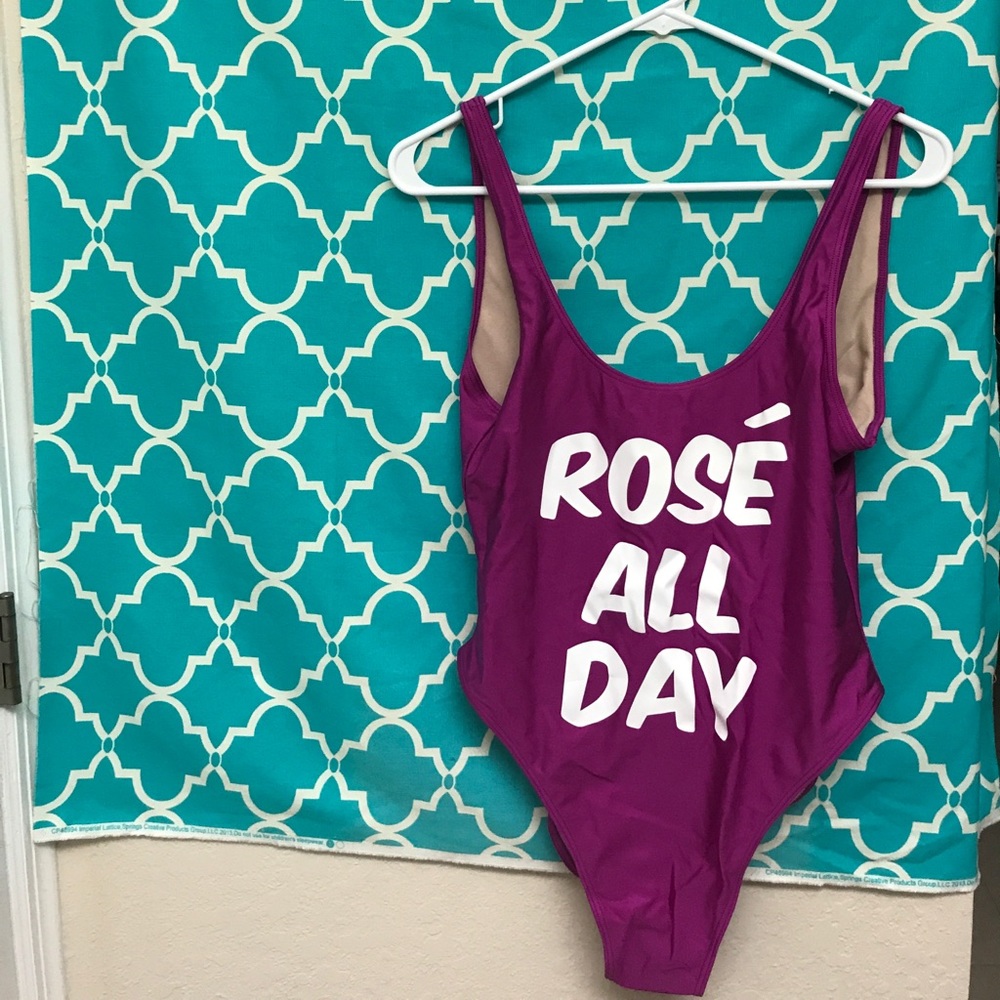 Hot pink ROSÈ ALL DAY one piece - Picture 2 of 6
