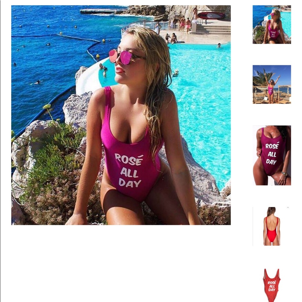 Hot pink ROSÈ ALL DAY one piece - Picture 4 of 6