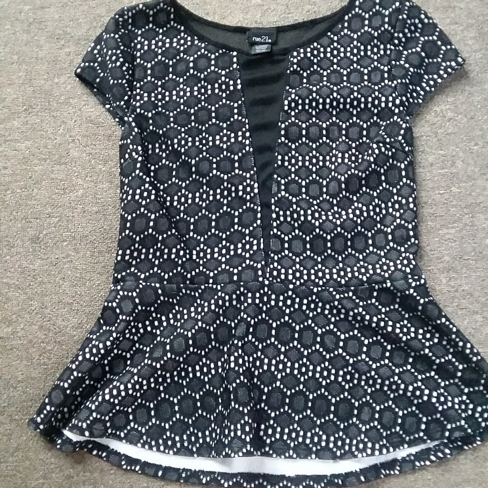 Black and white blouse