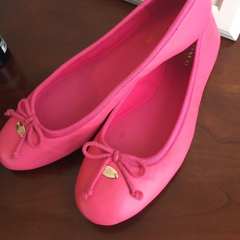 Leather Coach Flats Never Worn
