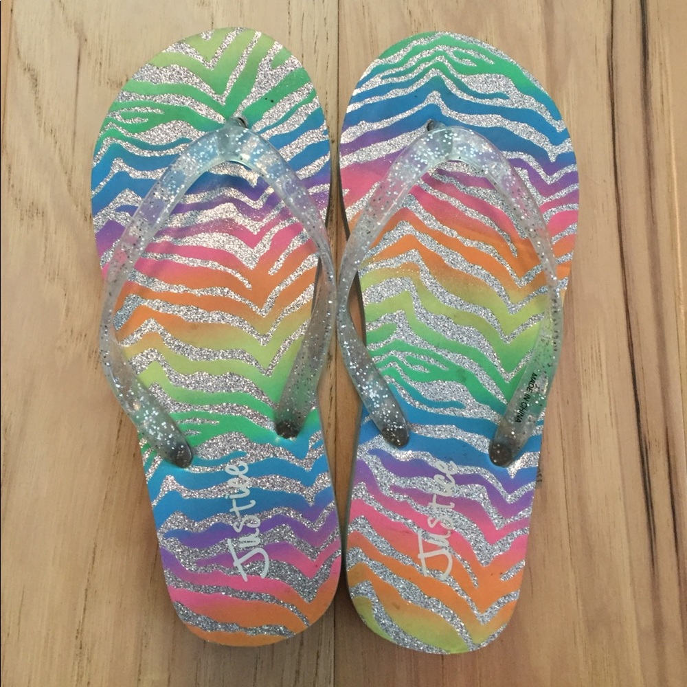 Justice Flip Flops Size Youth Small 13-1