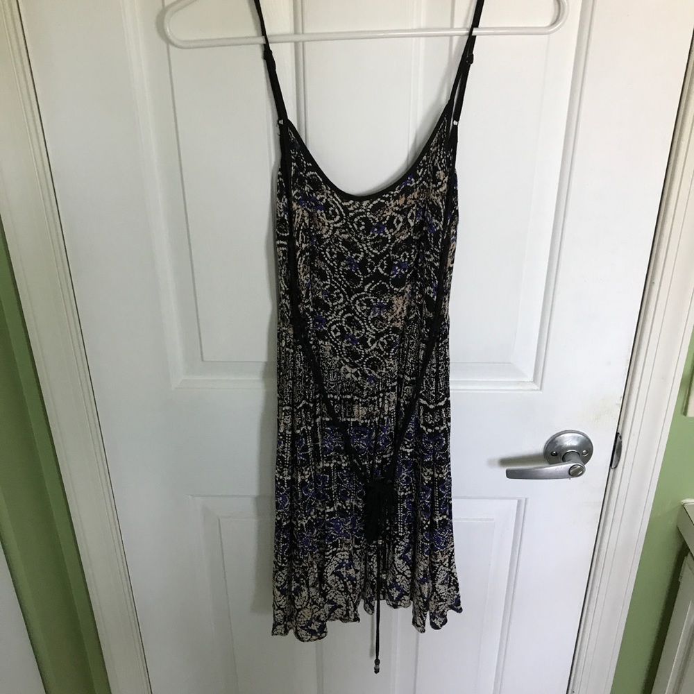 Sundress from Forever 21. Black, tan, and purple