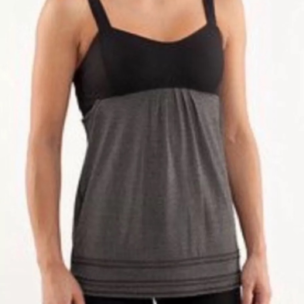 Lululemon Back on Track Heathered Tank With Bra