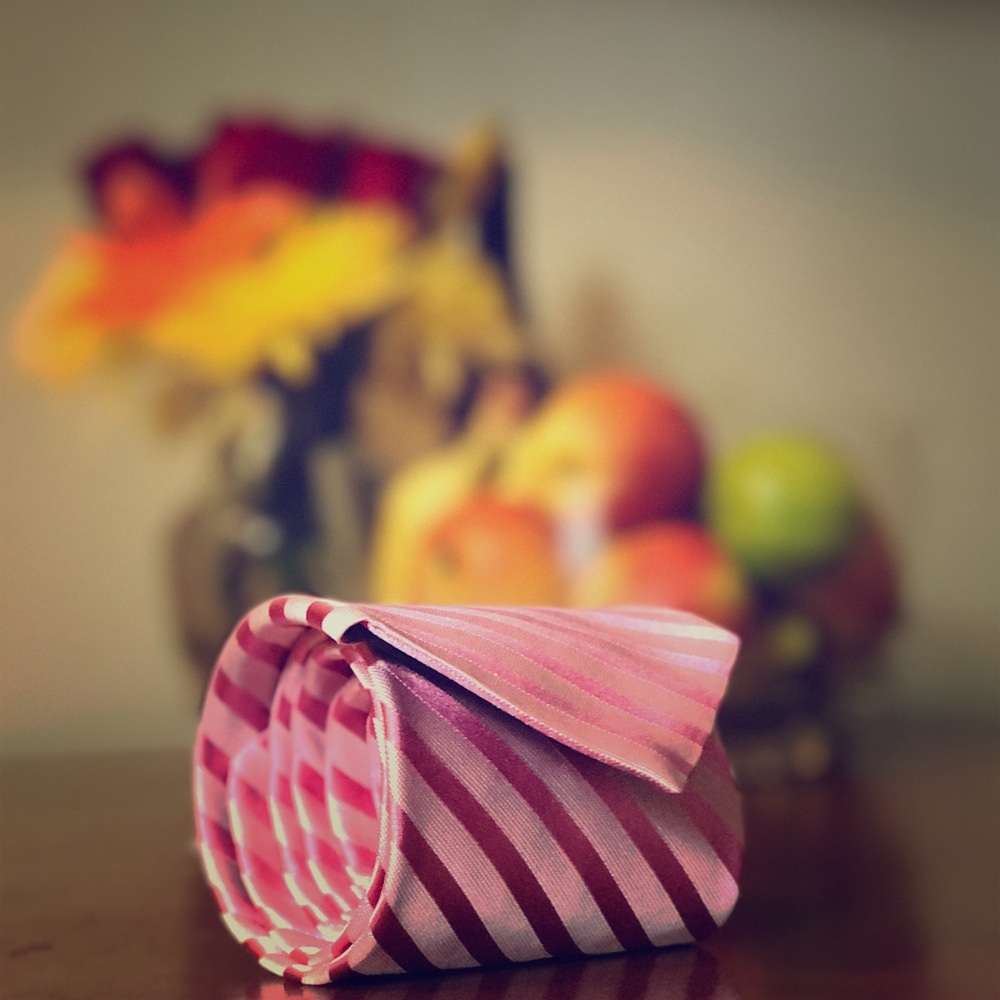 Striking pink striped necktie