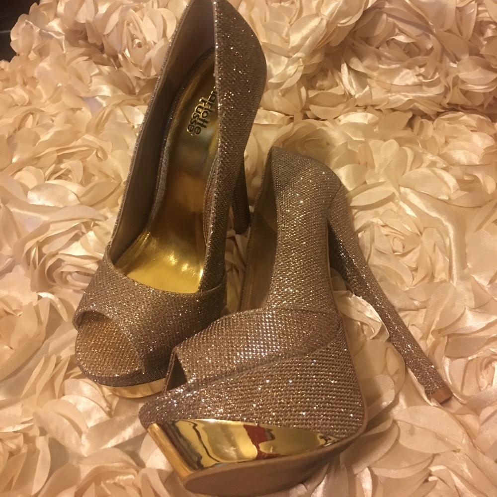 Gold platform shoes