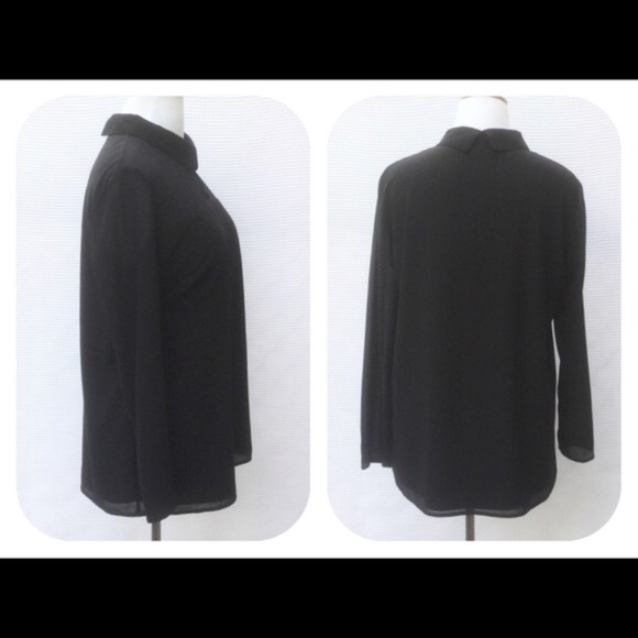 New Eshakti black crepe tunic blouse Size 16 - Picture 3 of 3