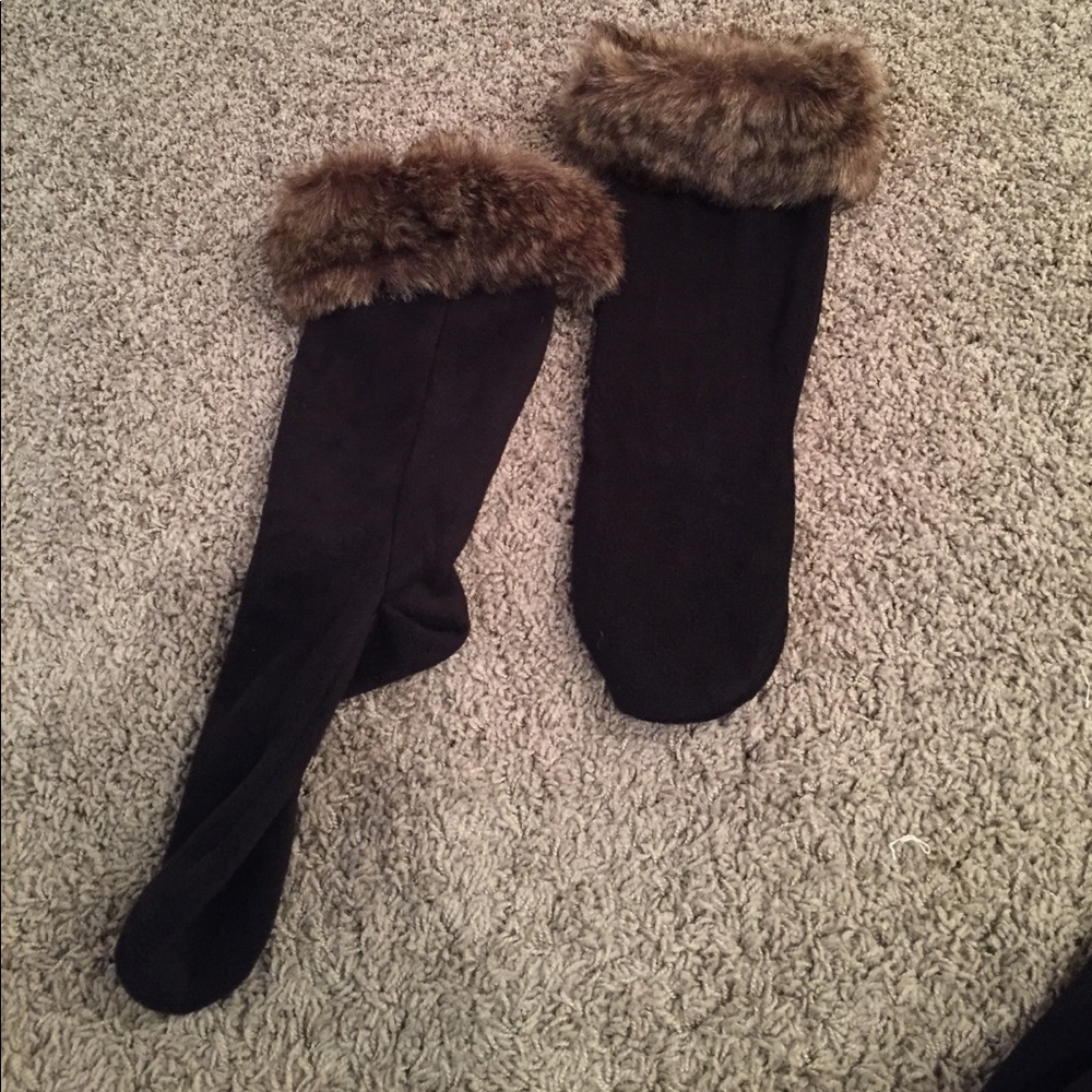 Boot Socks with Fir Trim