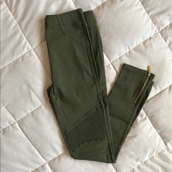 Olive Moto Leggings - Picture 4 of 7