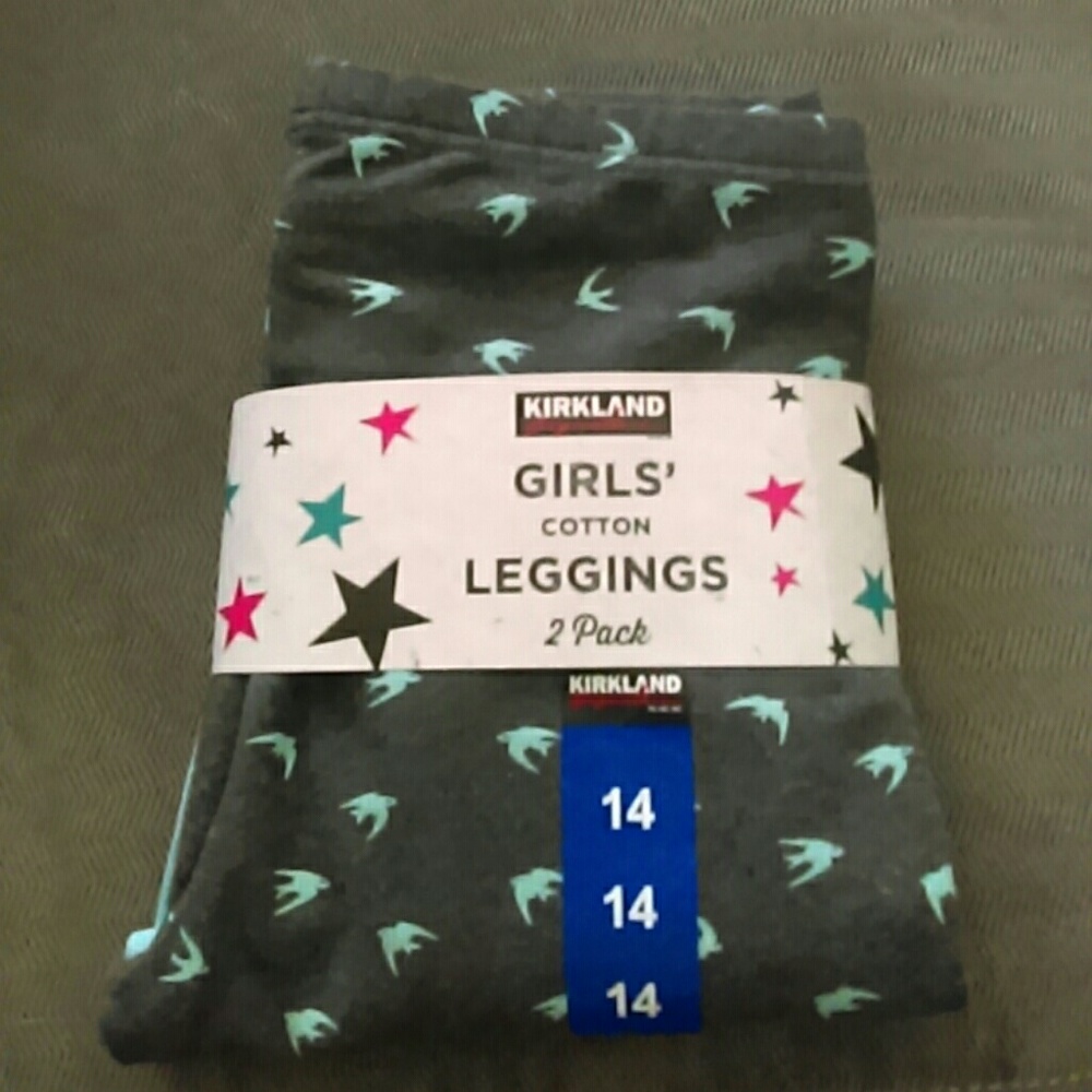 2 pack Kirkland Girls cotton leggings