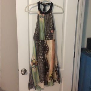 Float aztec dress 100% silk shell