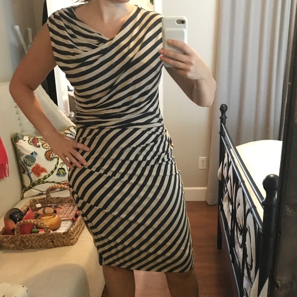 Anthropologie striped column dress by Bordeaux