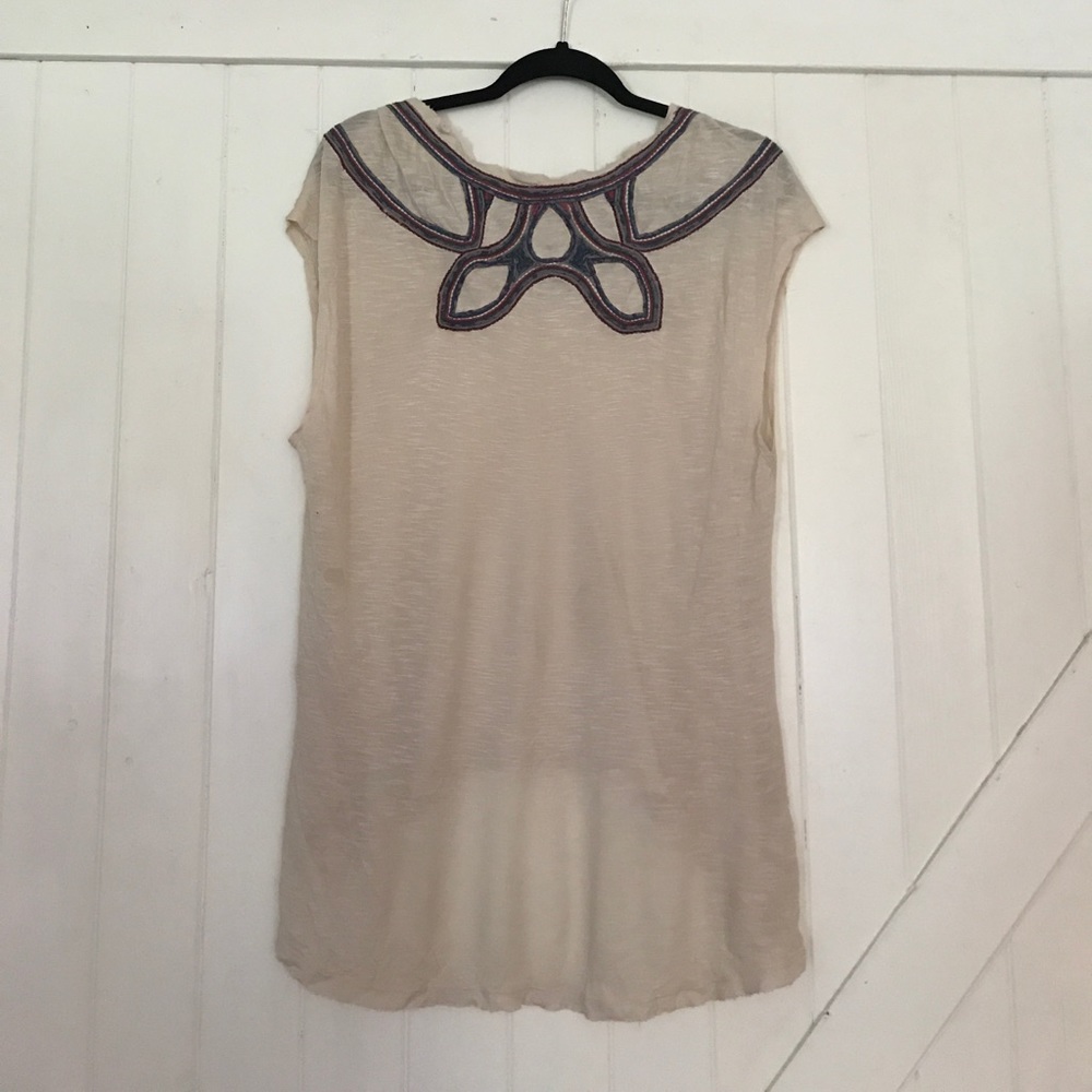 JOIE burnout high low top w/embroidery