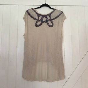 JOIE burnout high low top w/embroidery