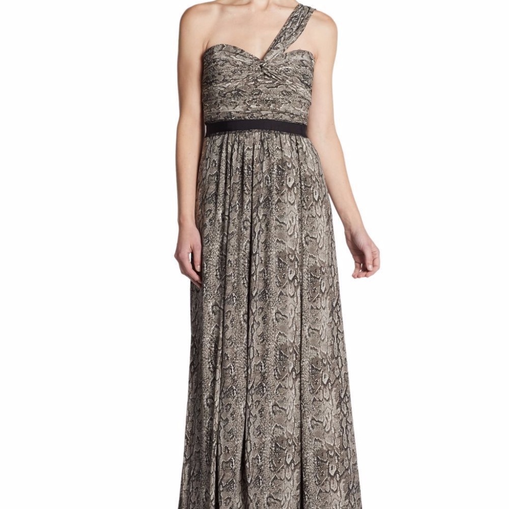 Snake-Print One-Strap Dress