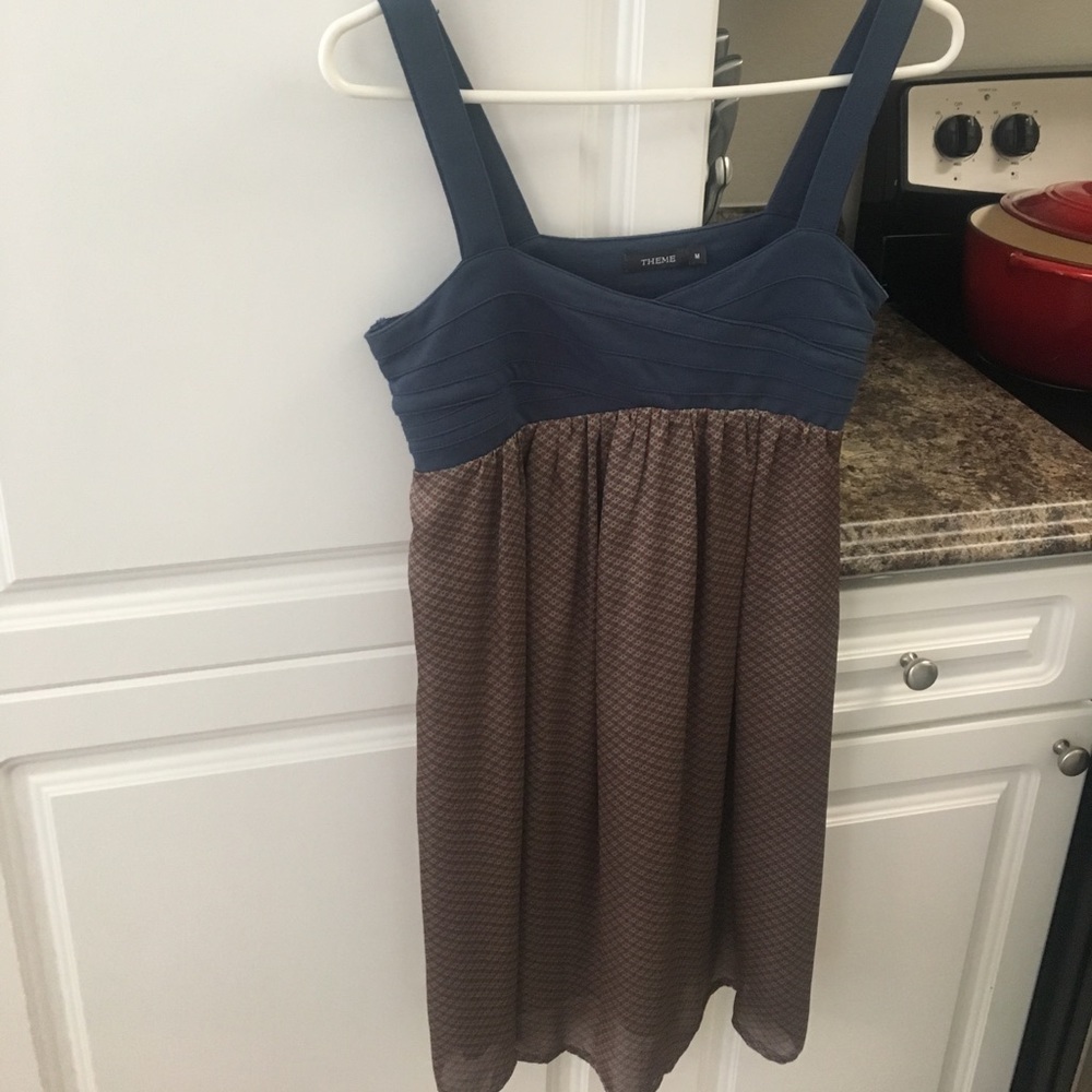 Theme navy patterned dress