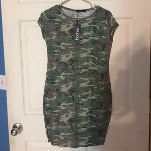 Camo Print Mini Dress