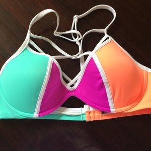 PINK strappy bathing suit top