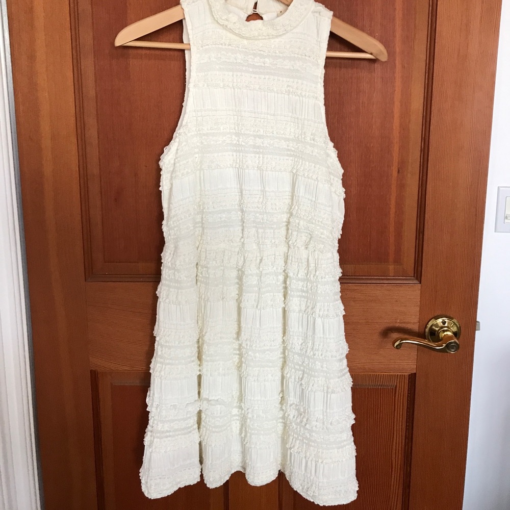 Ivory Lace High Neck Dress