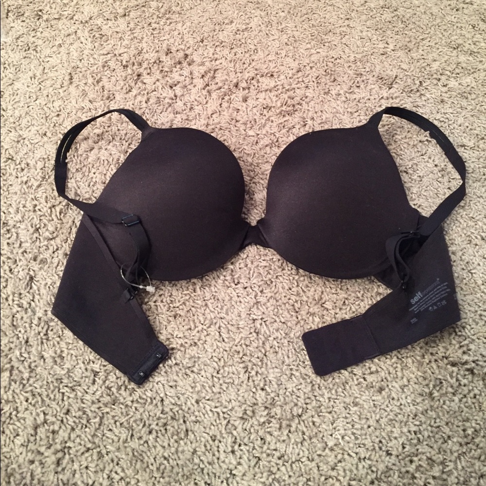Black padded bra, size 34D