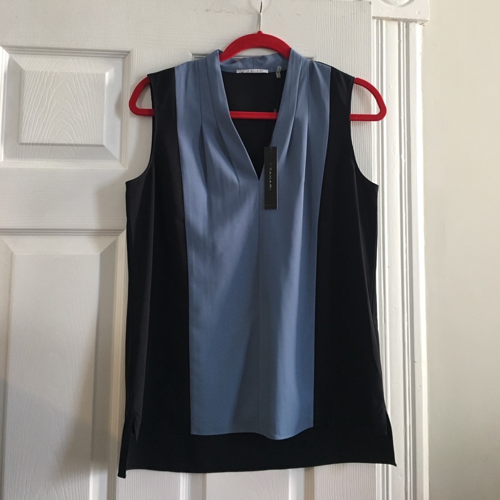 Tahari Edie blouse in seascape color