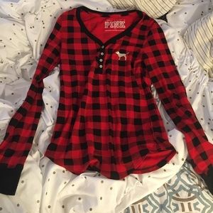 PINK flannel sleep shirt
