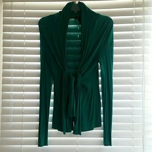 Emerald Green Tie Front Cardigan