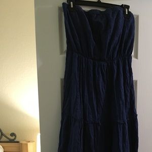 Navy maxi eyelet dress