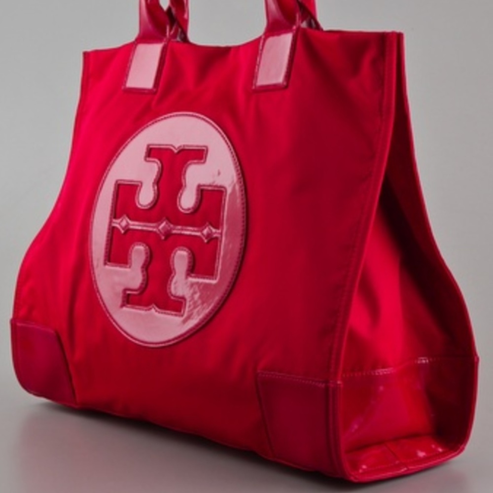Red Nylon Tory Burch Tote