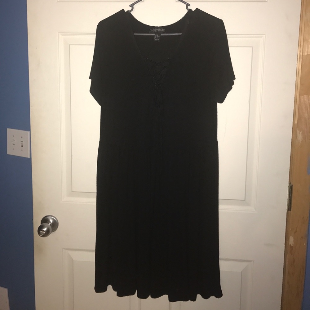Forever21+ Lace-Up Detail Skater Dress