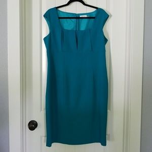 Calvin Klein teal sheath dress