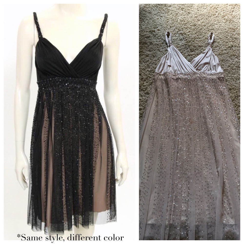 NWT- 🥂 BCBG champagne beaded dress