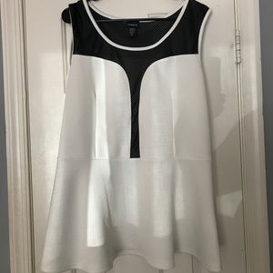 White peplum top