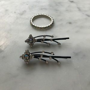 Rhinestone Hair Set - pin and pony tail holder! 💎