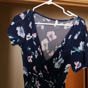 Pinkblush maternity blue floral dress size large