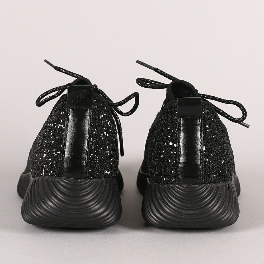 Last SIZE 5 ๐คBlk Glitter Lace Up Rigged Sneaker - Picture 8 of 8