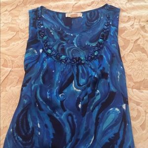 Michael Kors beautiful sleeveless beaded blouse.
