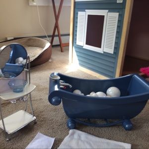 Doll bath set with towel, wash cloth and bubbles