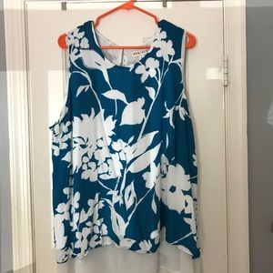 Teal Ava-Viv Floral Blouse