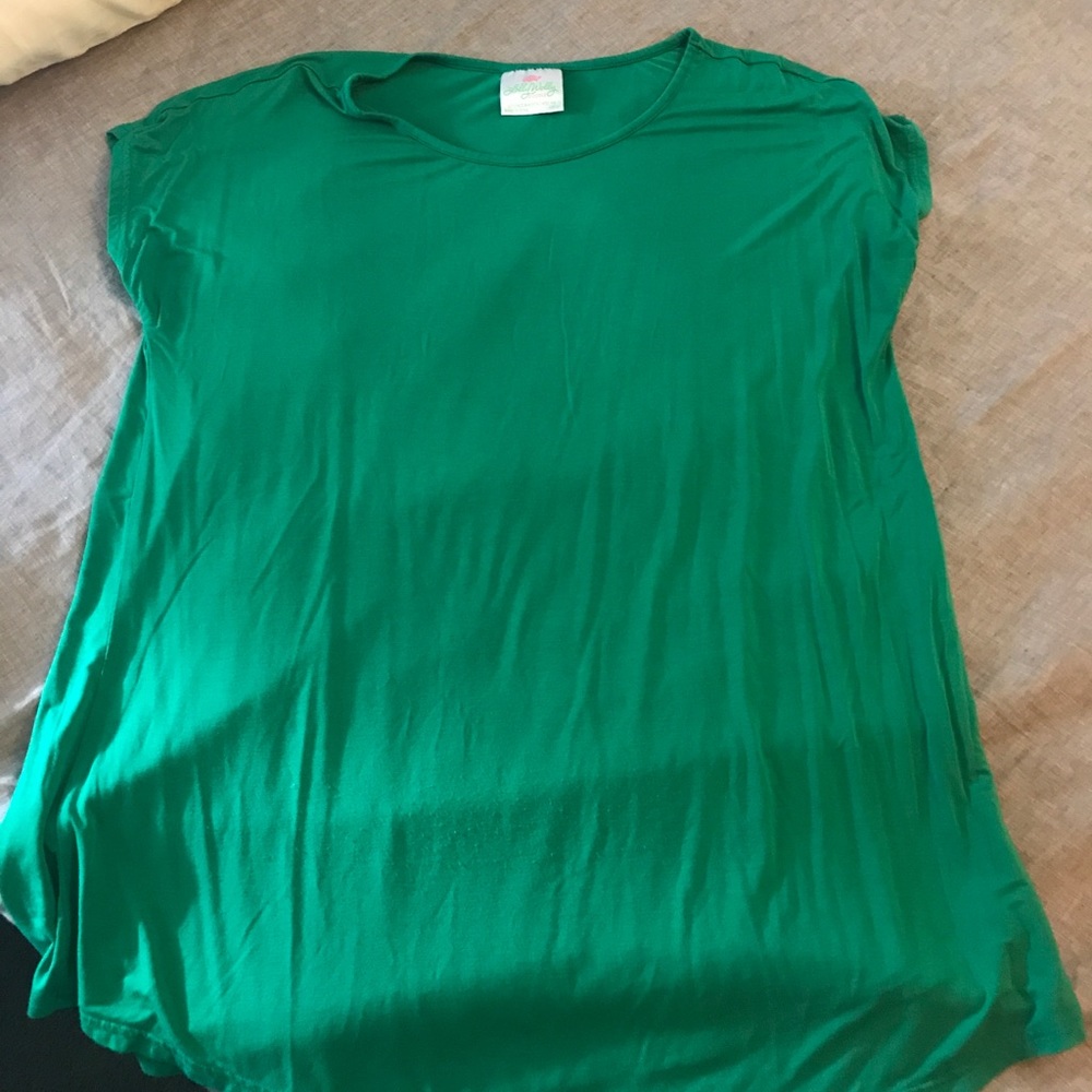 NWOT Lolly Wolly Doodle Green Swing Tee L