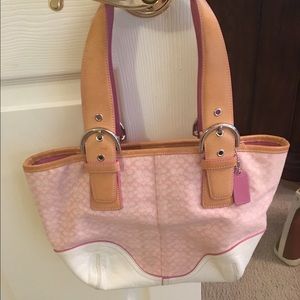 Coach pink and white bag