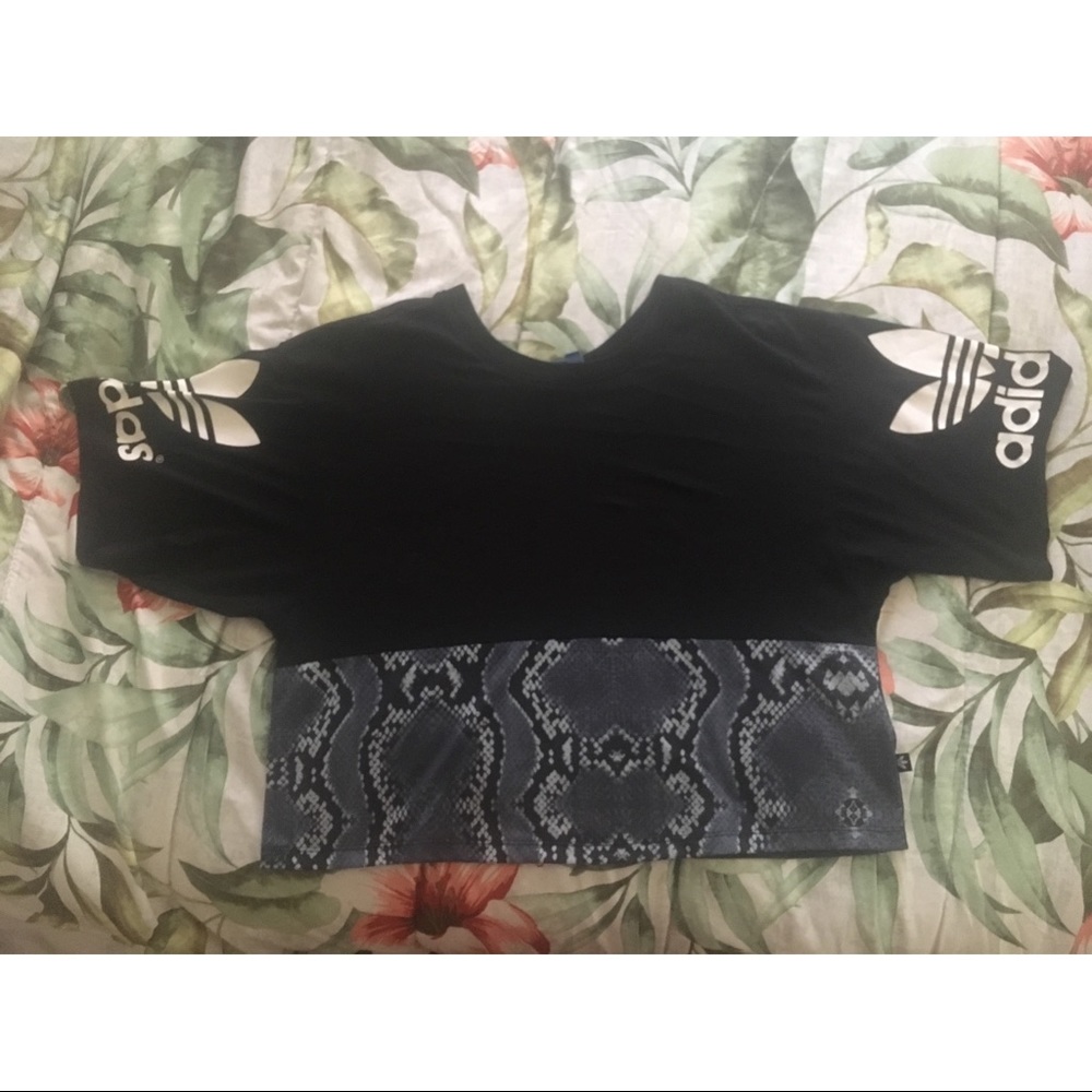 Adidas snake print crop top