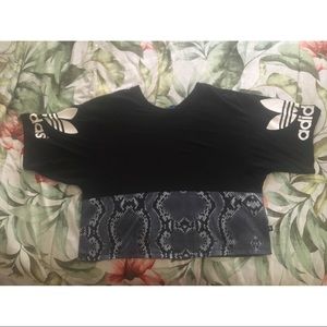 Adidas snake print crop top