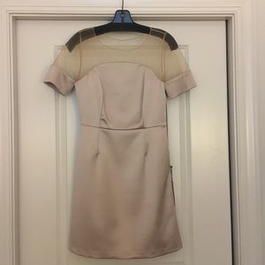 Bailey 44. Golden feverfew champagne colored dress