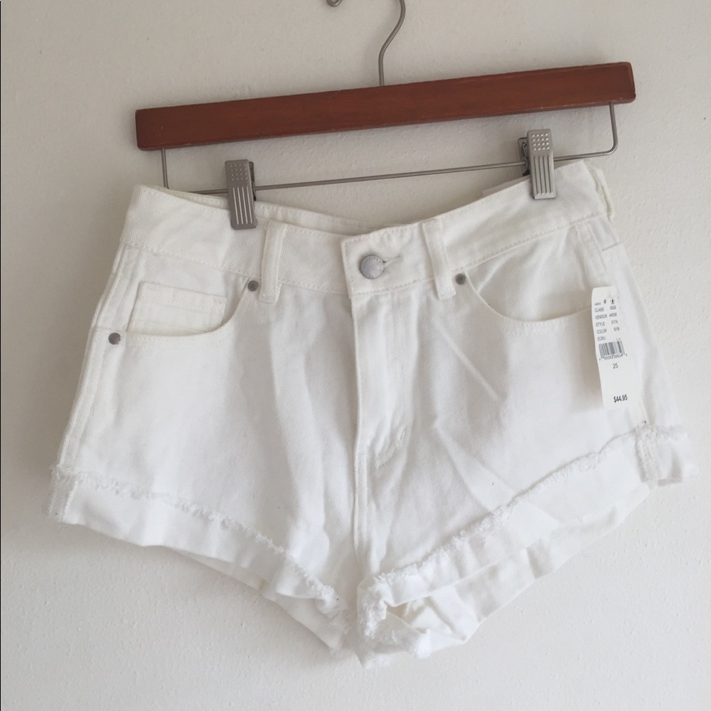 Kendall & Kylie White High Waisted Shorts