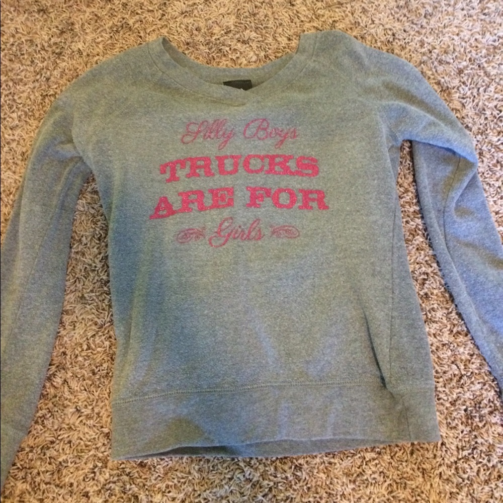 silly boys trucks are for girls sweatshirt