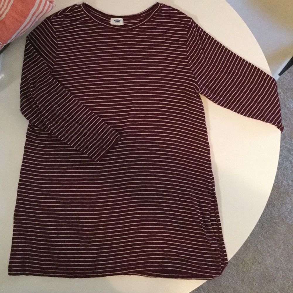 Burgundy striped tunic