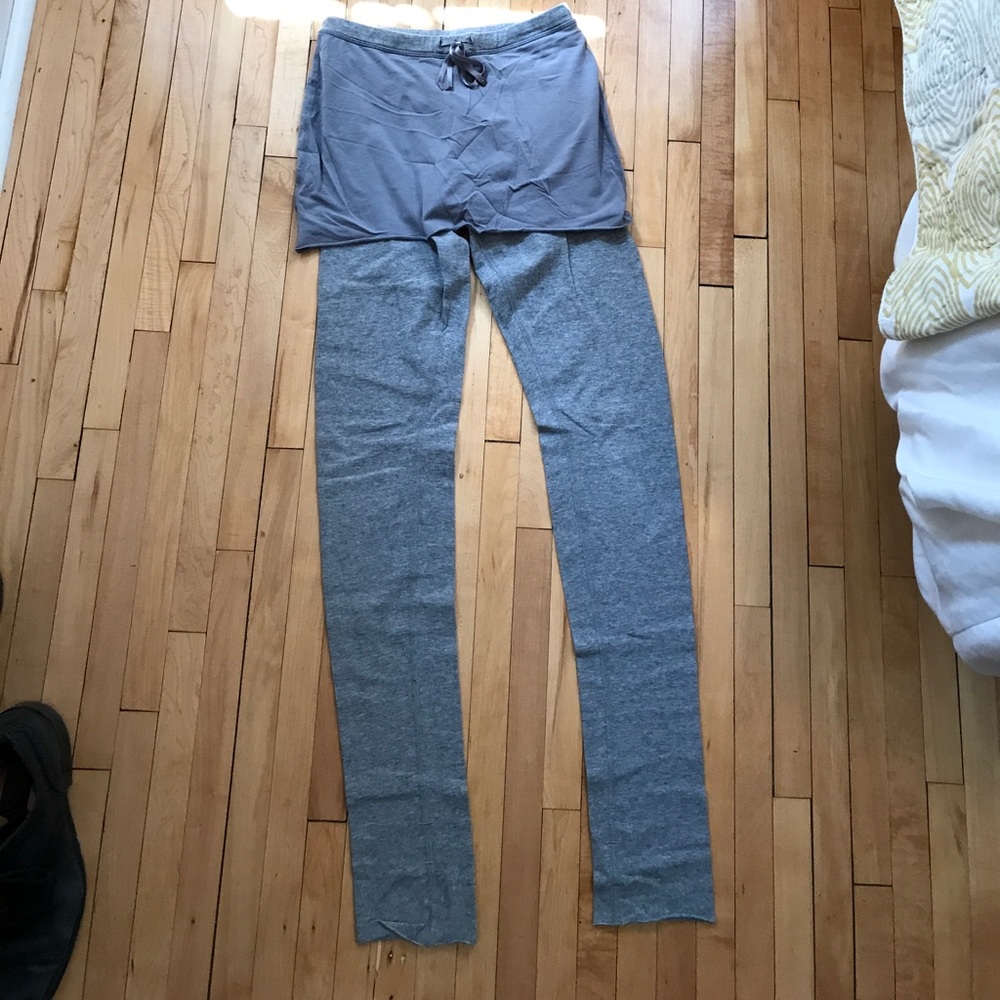 Lululemon Gray Leggings with Skirt Overlay
