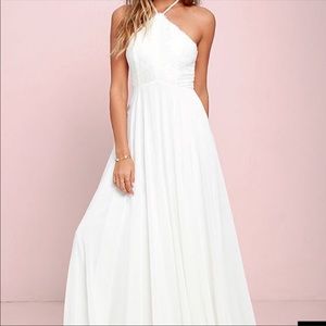 White floor length dress